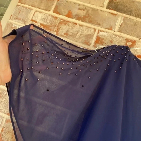 DJ-JAZ Navy Beaded Cape Mother of the Bride Dress - Picture 2 of 8